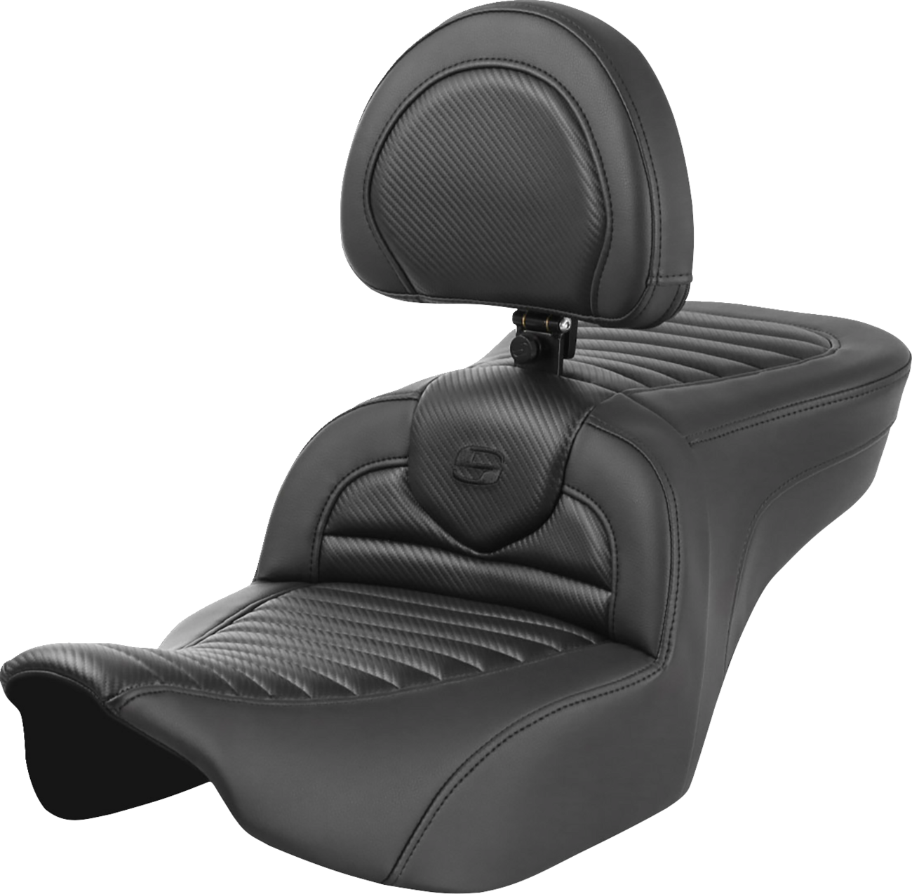 Saddlemen Roadsofa Carbon Fiber w/ Backrest Gel Seat for 2023-25 Harley Touring
