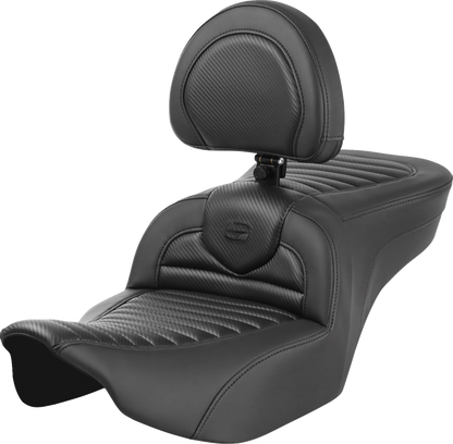 Saddlemen Roadsofa Carbon Fiber w/ Backrest Gel Seat for 2023-26 Harley Touring