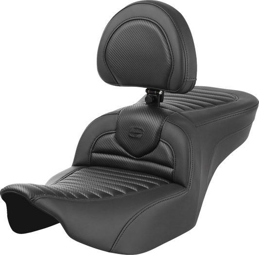 Saddlemen Roadsofa Carbon Fiber w/ Backrest Gel Seat for 2023-25 Harley Touring