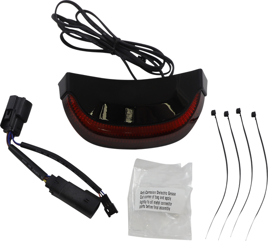 Ciro 40174 Lightstrike Black Red Lens Crown LED Taillight 2014-23 Harley Touring