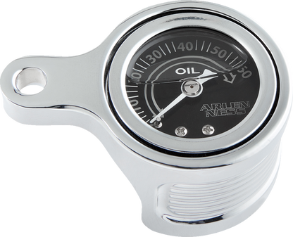 Arlen Ness Chrome Oil Pressure Gauge Kit for 2017-2024 Harley Touring Softail M8