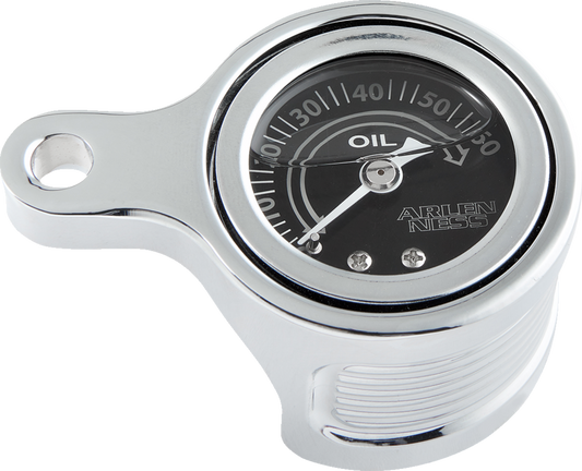 Arlen Ness Chrome Oil Pressure Gauge Kit for 2017-2024 Harley Touring Softail M8