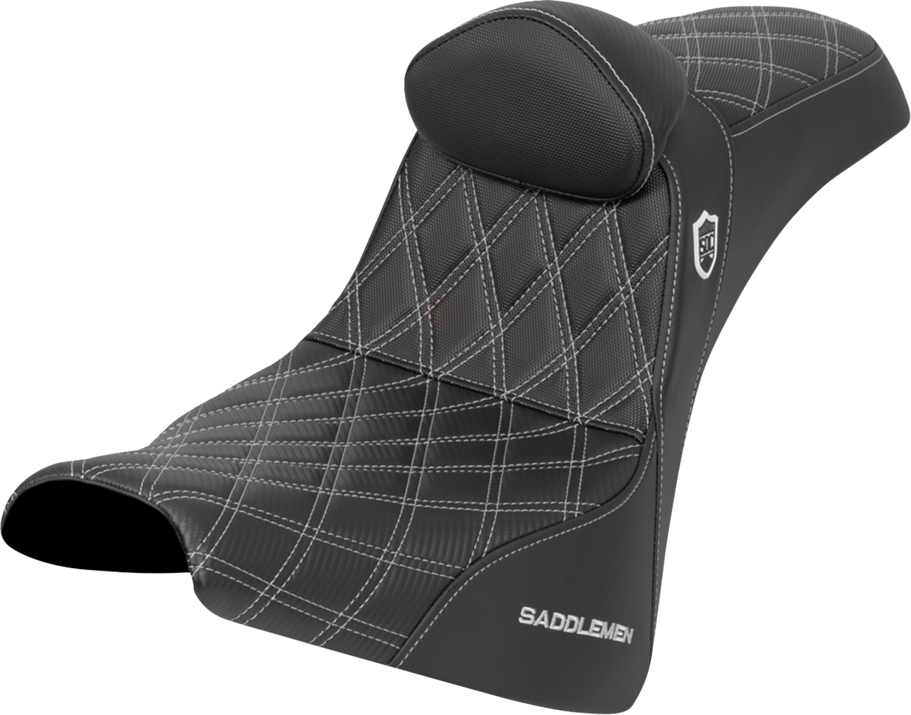 Saddlemen SDC Silver Lattice Seat & Backrest for 18-26 Harley Softail FXBB FXST