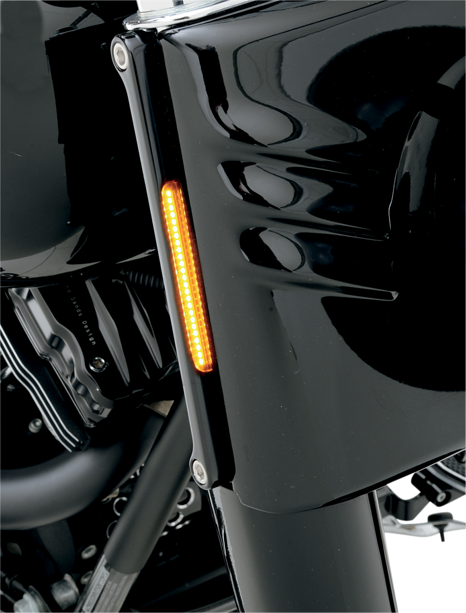 Alloy Art LED Amber Turn Signals Smoked Lens for 2000-17 Harley Softail Fat boy