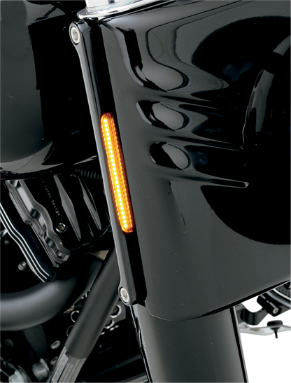 Alloy Art LED Amber Turn Signals Smoked Lens for 2000-17 Harley Softail Fat boy