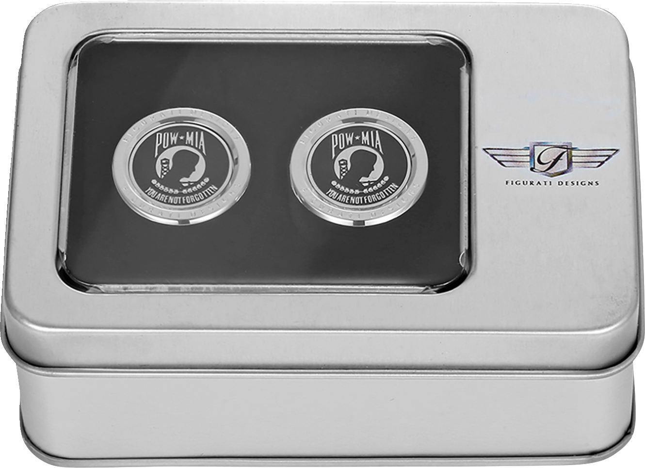 Figurati Designs POW-MIA Black Short Magnetic Docking Hardware Covers for Harley