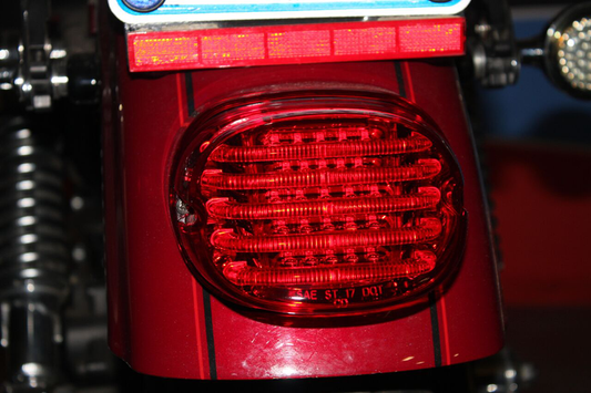 Custom Dynamics Probeam Red LED & Lens Rear laydown Taillight for Harley