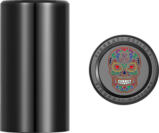 Figurati Designs Black Sugar Skull Long Docking Hardware Covers for Harley