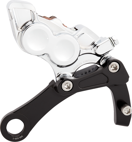 Arlen Ness Chrome 4-Piston Rear Brake Caliper Kit for 2018-23 Harley Softail M8