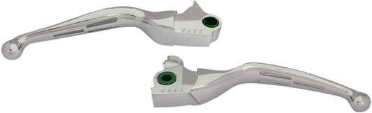 Drag Specialties Chrome Slotted Hand Lever Set 2017-2018 Harley Freewheeler FLRT