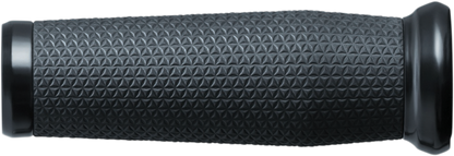 Kuryakyn Thresher 1" Black Aluminum Rubber Universal Motorcycle Handlebar Grips