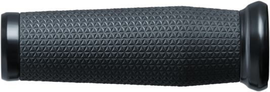 Kuryakyn Thresher 1" Black Aluminum Rubber Universal Motorcycle Handlebar Grips