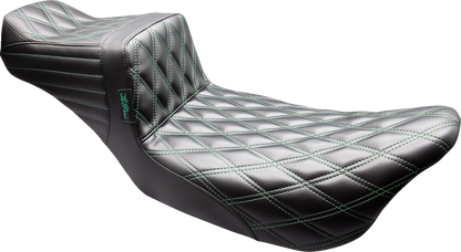 Le Pera Tailwhip Daddy Long Legs Green Diamond Seat for 2008-2024 Harley Touring