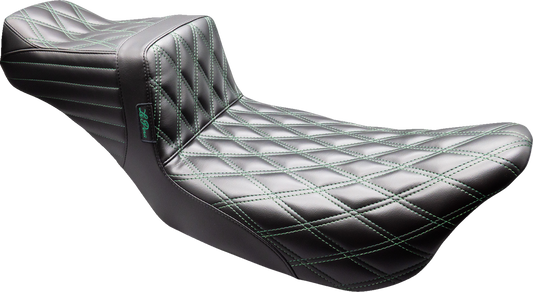 Le Pera Tailwhip Daddy Long Legs Green Diamond Seat for 2008-2024 Harley Touring