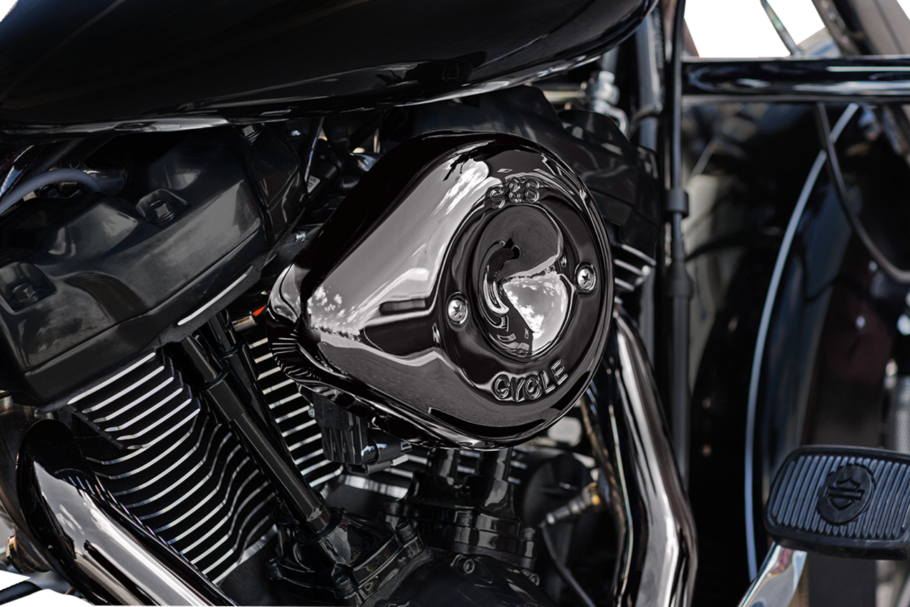 S&S Stealth Teardrop Lava Chrome Air Cleaner Kit 2017-24 Harley Touring Softail