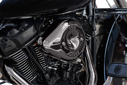 S&S Stealth Teardrop Lava Chrome Air Cleaner Kit 2017-24 Harley Touring Softail