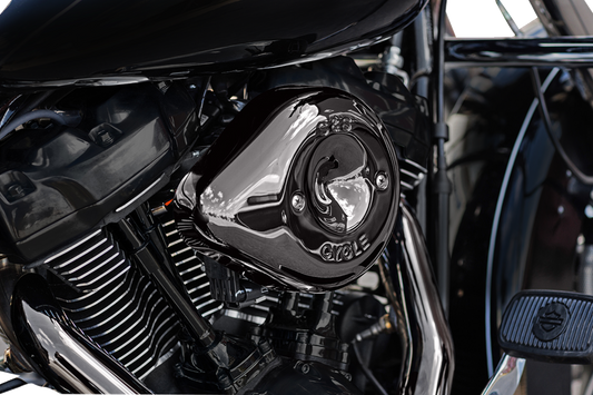 S&S Stealth Teardrop Lava Chrome Air Cleaner Kit 2017-24 Harley Touring Softail