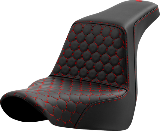 Saddlemen Step Up Red Honeycomb Gel Seat fits 2018-2025 Harley Softail FXLR FLSB