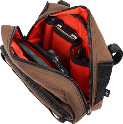 Thrashin Supply Brown Motorcycle Handlebar Storage Bag Plus for Harley THB-0009