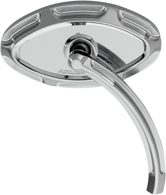 Arlen Ness Chrome Billet Beveled Pair Front Handlebar Mirror Set Harley Davidson