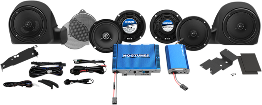 Hogtunes 550 Watt 4 Speaker & 4 Channel Amplifier Kit 2014-2024 Harley Touring