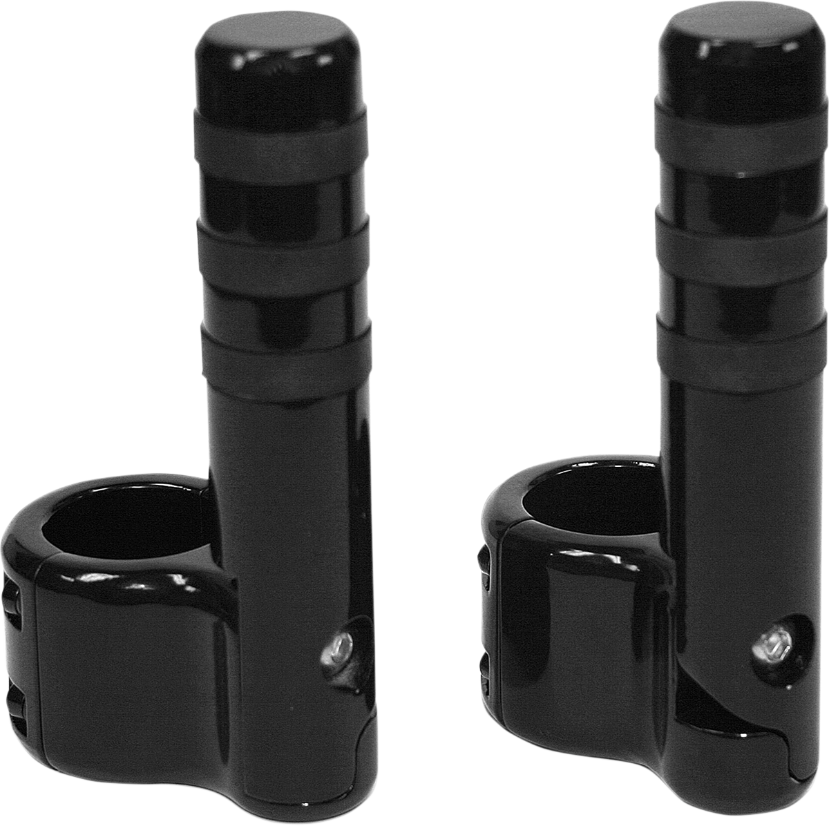 Lindby Black Driver Clamp on Highway Freeway Bar Engine Guard 1-1/2" Footpegs
