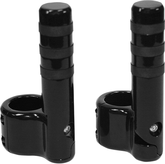 Lindby Black Driver Clamp on Highway Freeway Bar Engine Guard 1-1/2" Footpegs
