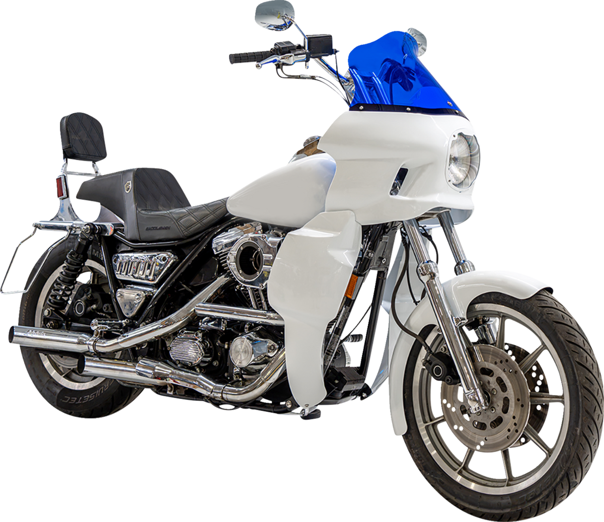 Klock Werks Kolor Flare 12.5" Blue Windshield fits Saddlemen S-RT Mini Fairing