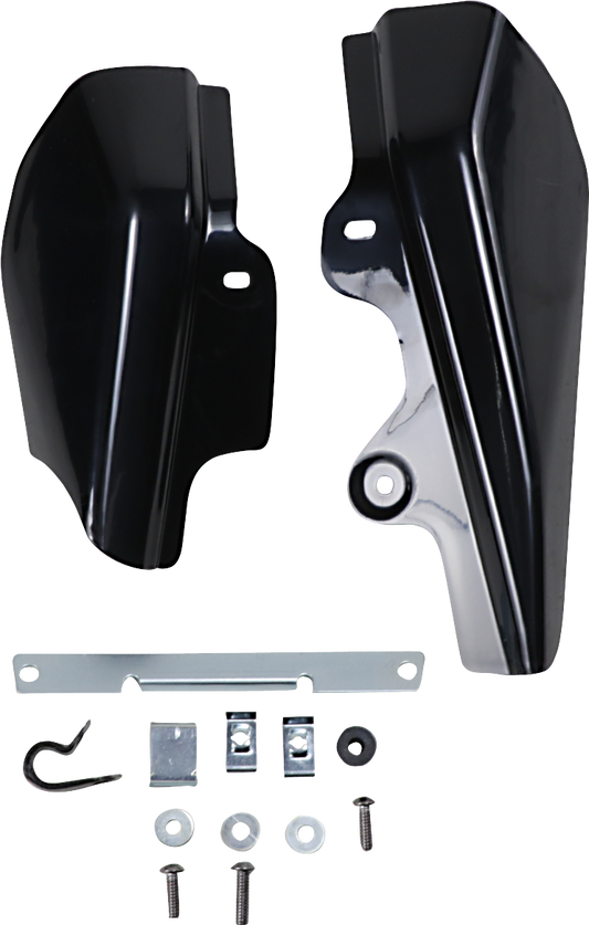 Drag Specialties Black Frame Mounted Heat Deflectors for 2001-08 Harley Touring