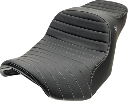 Slyfox Chariot Silver Classic Stitch Seat fits 2009-2025 Harley Touring FLH FLT