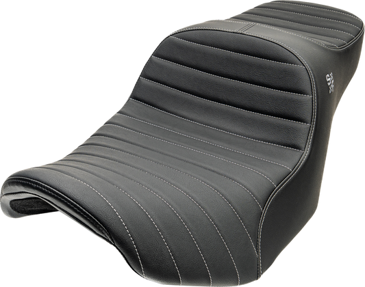 Slyfox Chariot Silver Classic Stitch Seat fits 2009-2025 Harley Touring FLH FLT