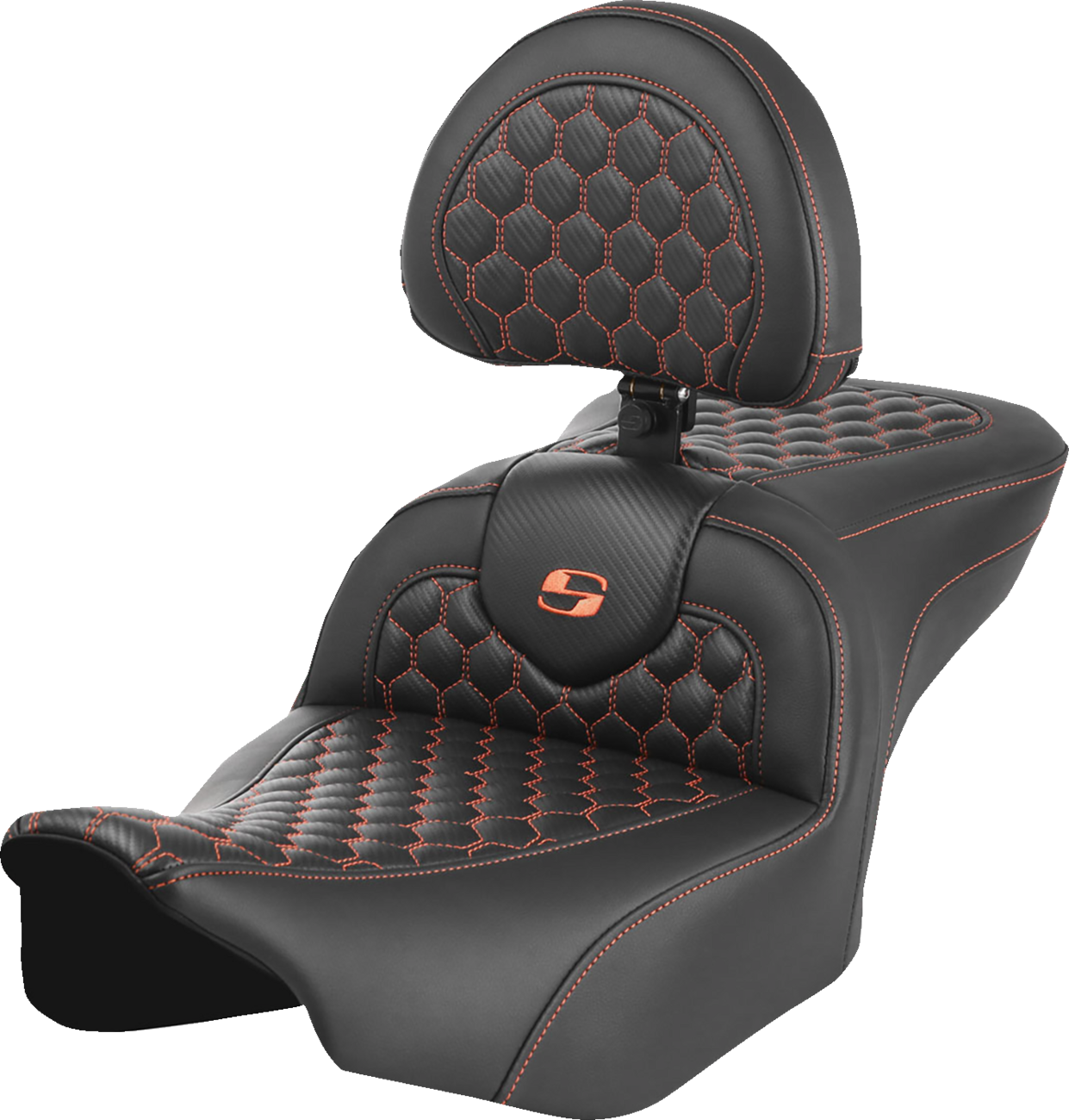 Saddlemen Roadsofa Orange Honeycomb Gel Seat & Backrest 2023-2025 Harley Touring