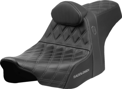 Saddlemen SDC Pro Series Gray Lattice Seat & Backrest for 2023-26 Harley Touring