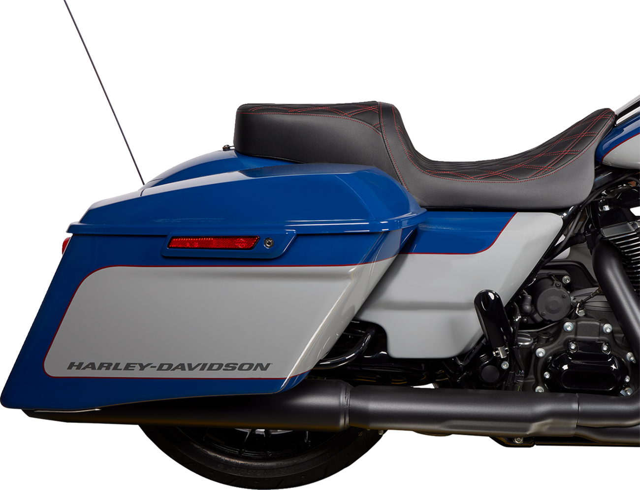 Drag Specialties Performance Predator II Red Stitch Seat 2008-24 Harley Touring