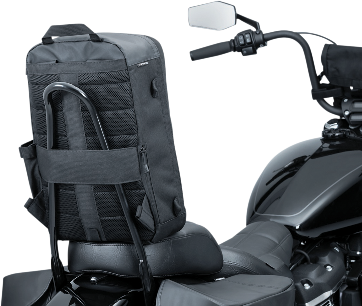 Kuryakyn 5257 Black Momentum Runaway Motorcycle Riding Street Casual Backpack