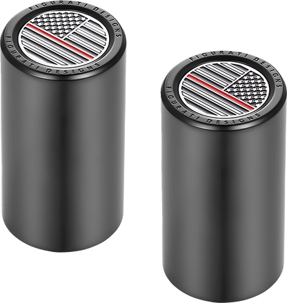 Figurati Red Line Flag Black Long Magnetic Docking Hardware Covers for Harley