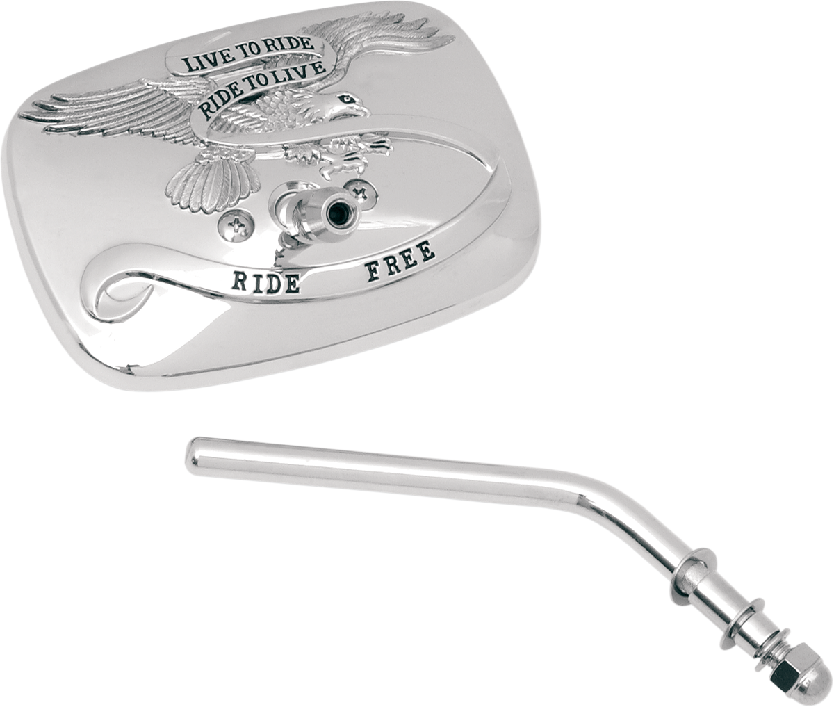 Emgo Custom Clamp-On Live To Ride Right-Side Rectangle Motorcycle Mirror