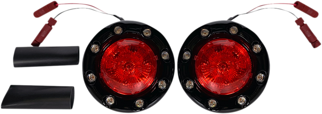 Custom Dynamics ProBEAM Black Red LED Bullet Ringz Turn Signals 2014-2023 Indian