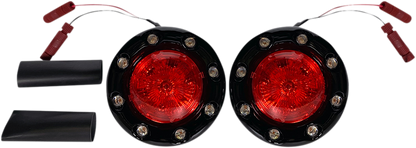 Custom Dynamics ProBEAM Black Red LED Bullet Ringz Turn Signals 2014-2023 Indian