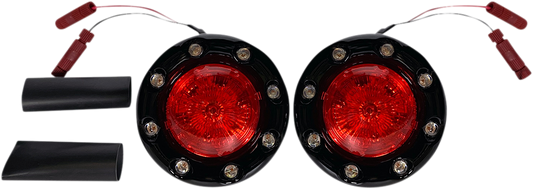 Custom Dynamics ProBEAM Black Red LED Bullet Ringz Turn Signals 2014-2023 Indian