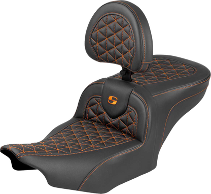 Saddlemen Roadsofa Orange Tri Gripper Seat & Backrest for 2023-26 Harley Touring
