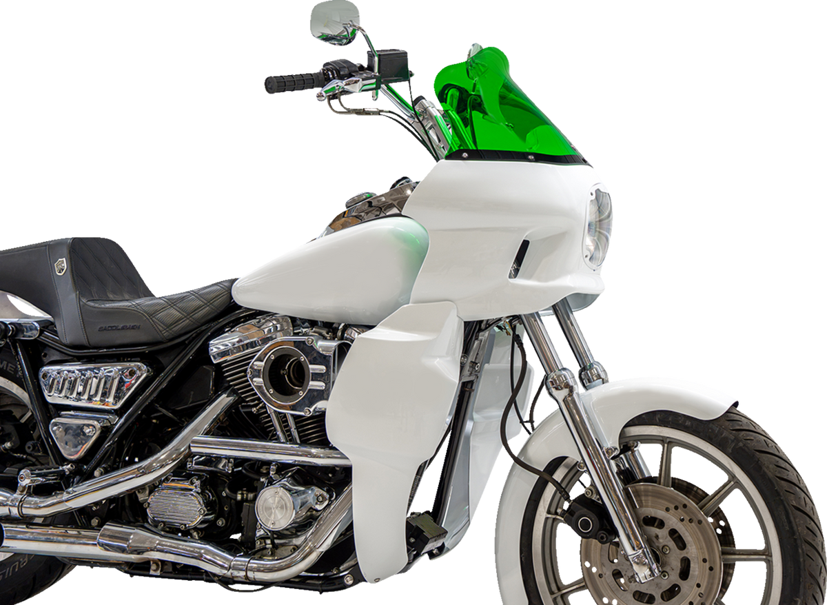 Klock Werks Kolor Flare 12.5" Green Windshield fits Saddlemen S-RT Mini Fairing