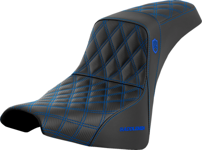 Saddlemen SDC Pro Series Blue Lattice Gel Seat for 2018-2026 Harley Softail FXBB