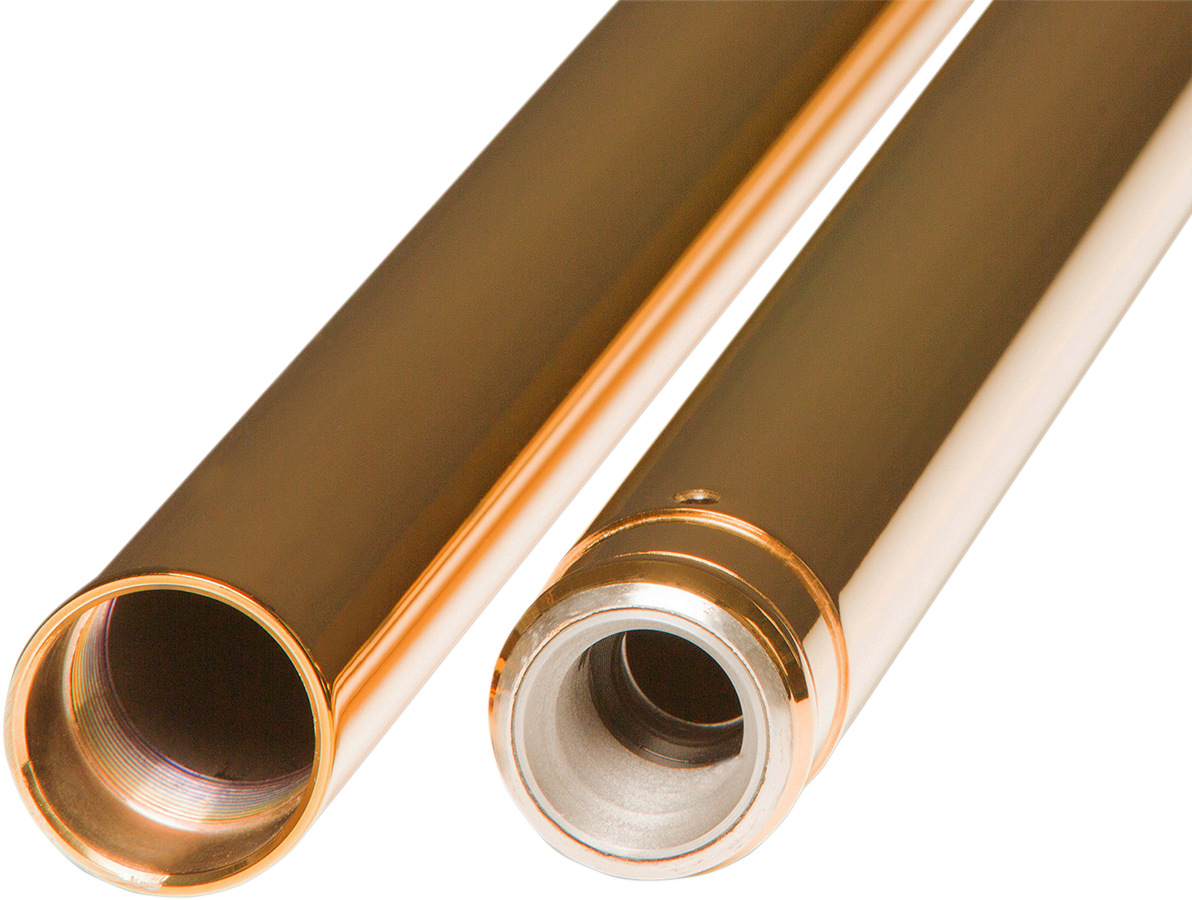 Custom Cycle Standard Gold Pair Front 49mm Fork Tubes 2006-2017 Harley Dyna