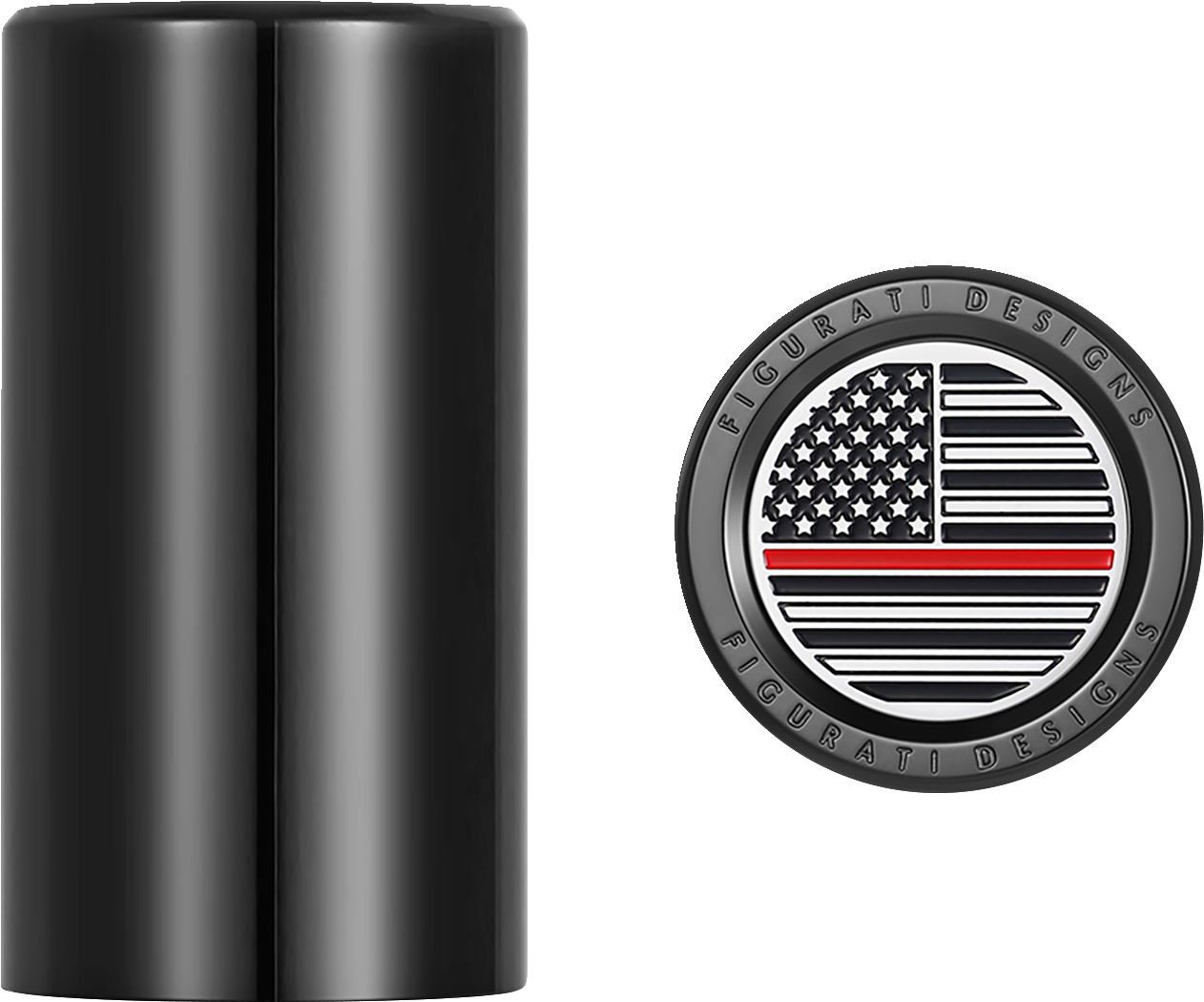 Figurati Red Line Flag Black Long Magnetic Docking Hardware Covers for Harley