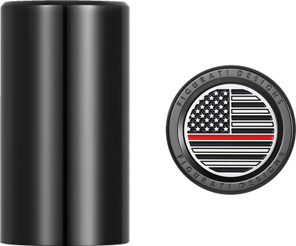 Figurati Red Line Flag Black Long Magnetic Docking Hardware Covers for Harley