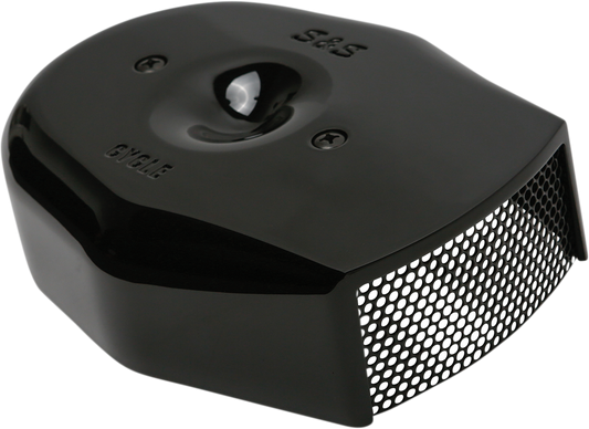 S&S Black Stealth Tribute Two Throat Intake Air Cleaner Filter Cover for Harley