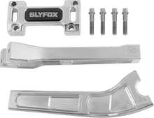Slyfox Raw 8" Handlebar Pullback Riser Top Clamp Kit fits Harley Davidson