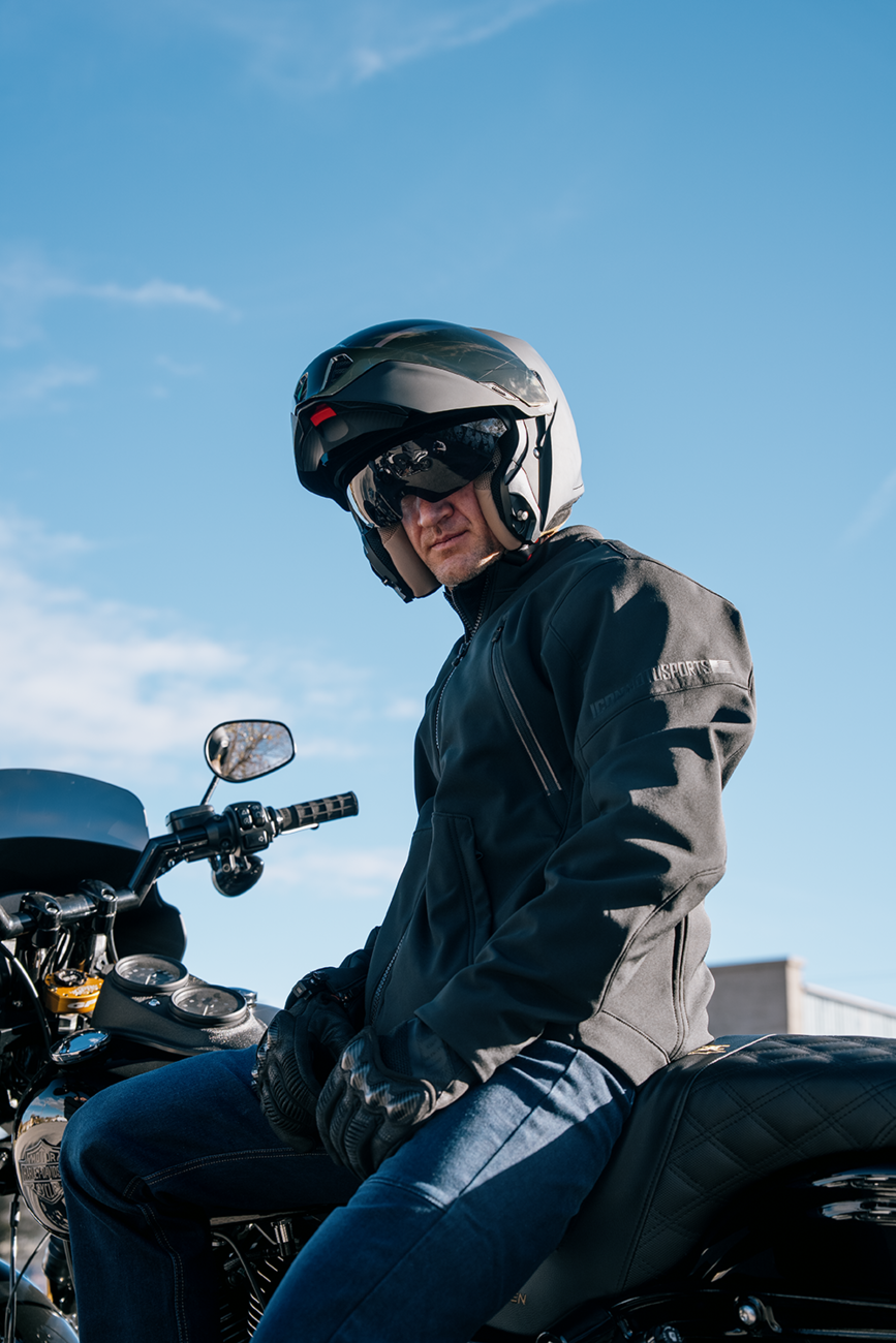 Icon Threshold Solid Gloss Black Modular Full Face Adult Motorcycle Helmet