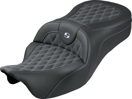 Saddlemen Roadsofa King Silver Lattice Gel Seat fits 2008-2025 Harley Touring